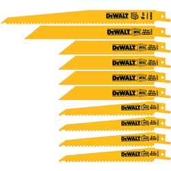 DeWalt 10 Piece 6 in. L Bi-Metal Reciprocating Saw Blade Set Multi TPI 10 pk