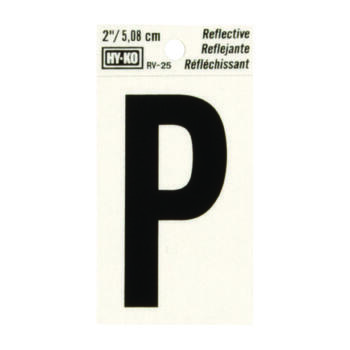 Hy-Ko 2 in. Vinyl Black Letter Self-Adhesive Reflective P