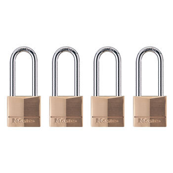 Master Lock 1-9/16 in. W Brass 4-Pin Tumbler Padlock 4 pk Keyed Alike