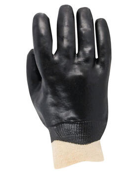 Handmaster Men's Indoor/Outdoor Vinyl Coated Work Gloves One Size Fits All Black