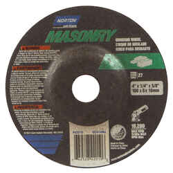 Norton Masonry 4 in. Dia. x 1/4 in. thick x 5/8 in. Silicon Carbide Grinding Wheel 15280 rpm