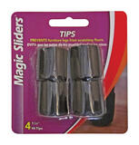 Magic Sliders Vinyl Leg Tip Round Black 1-1/8 in. W 4 pk Self Adhesive