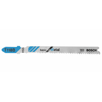 Bosch 3-5/8 in. High Carbon Steel Jig Saw Blade 14 TPI T-Shank 5 pk