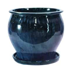 Trendspot 8 in. H Blue Ceramic Ceramic Pot