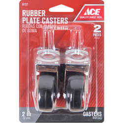 Ace 2 in. Dia. Swivel Rubber Caster 80 lb. 2 pk