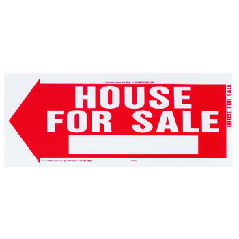 Hy-Ko English House for Sale Sign 10 in. H x 24 in. W Plastic