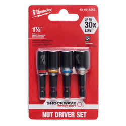 Milwaukee SHOCKWAVE IMPACT DUTY 1/4 - 5/16 - 3/8 - 7/16 inch drive in. x 1.875 in. L 1/4 in. Nut