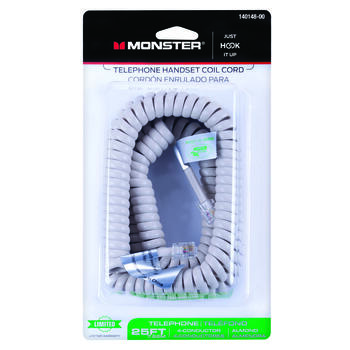 Monster Cable Almond 25 ft. L Telephone Handset Coil Cord