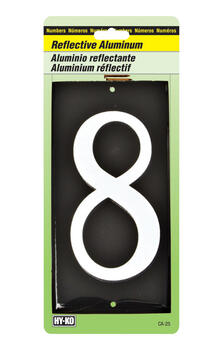 Hy-Ko Reflective White Aluminum Number 8 Nail-On 3-1/2 in.