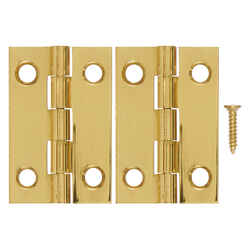 Ace 1-1/2 in. W x 1 in. L Polished Brass Brass Medium Hinge 2 pk