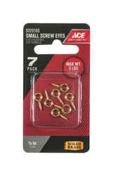 Ace 1/8 in. Dia. x 1/2 in. L Polished Brass Screw Eye 5 lb. 7 pk