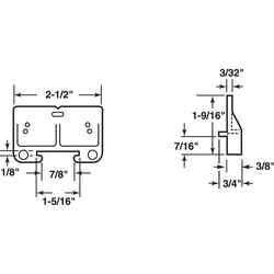 Prime-Line 7/8 in. L Plastic Drawer Track Guide 1 pk