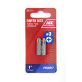 Ace 3 x 1 in. L Phillips S2 Tool Steel 1/4 in. 2 pc. Hex Shank Insert Bit