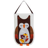 Evergreen Owl Fall Decoration 20.75 in. H x 13.75 in. W x 13-3/4 in. L 1 pk