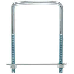 Hampton 3/8 in. x 4 in. W x 6 in. L Coarse Zinc-Plated Steel Square Bend U Bolt
