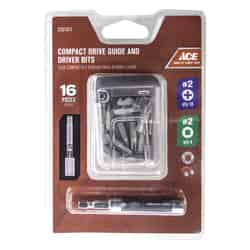Ace 3 in. L x #2 1/4 in. Quick-Change Hex Shank Multi-Material 16 pc. Phillips/Square Drive Gu