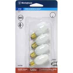 Westinghouse 4 watts C7 Incandescent Bulb 19 lumens White 4 pk Speciality