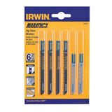 Irwin 4 in. Carbon Steel U-Shank Jig Saw Blade Set Assorted TPI 6 pk