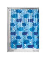 InterDesign 72 in. W x 72 in. H Moby Shower Curtain Blue