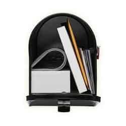 Gibraltar Mailboxes Elite Post Mounted Black Mailbox 6-7/8 in. W x 8-3/4 in. H x 20 in. L x 8-3