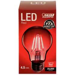 Feit Electric Filament A19 E26 (Medium) LED Bulb Red 30 Watt Equivalence 1 pk