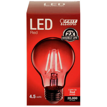 Feit Electric Filament A19 E26 (Medium) LED Bulb Red 30 Watt Equivalence 1 pk