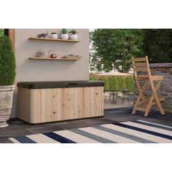 Suncast Hybrid Wood 24-1/4 in. H x 54-1/8 in. W x 27.5 in. D Brown Deck Box