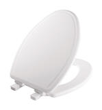 Mayfair Slow Close Elongated White Molded Wood Toilet Seat