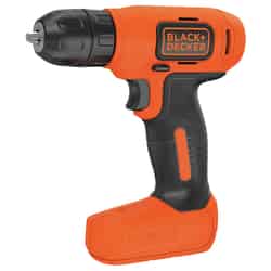 Black and Decker 8 volt Brushed Cordless Compact Drill/Driver Kit 3/8 in. 400 rpm