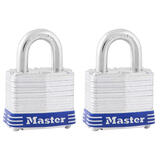 Master Lock 1-5/16 in. H X 1-9/16 in. W Laminated Steel Double Locking Padlock 2 pk Keyed Alike