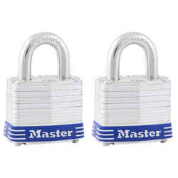 Master Lock 1-5/16 in. H X 1-9/16 in. W Laminated Steel Double Locking Padlock 2 pk Keyed Alike