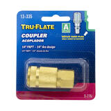 Tru-Flate Brass Air Coupler 1/4 in. Female 1 1 pc