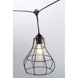 Living Accents Summer Edison Black Wire Cage Pendant Light Set Clear 8 ft. 2 lights