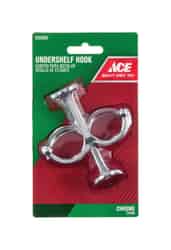 Ace 3-1/2 in. L Chrome Metal Medium Undershelf Hook 2 pk Silver
