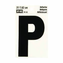 Hy-Ko 3 in. Vinyl Black P Self-Adhesive Reflective Letter