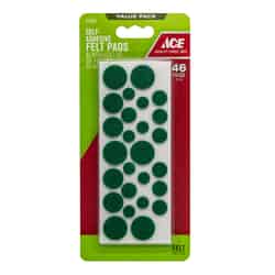 Ace Felt Self Adhesive Pad Green Round 46 pk
