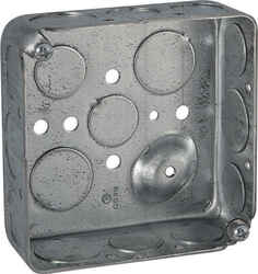 Raco 4 in. Square Steel 2 gang Gray Outlet Box 2 Gang