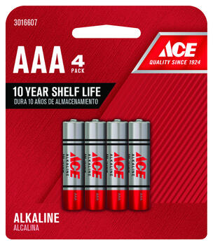 Ace AAA Alkaline Batteries 1.5 volts 4 pk Carded