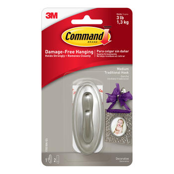 3M Command Medium Plastic 3-1/8 in. L 1 pk Hook