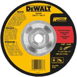 DeWalt High Performance 7 in. Dia. x 1/4 in. thick x 5/8 in. Aluminum Oxide Metal Grinding Whe