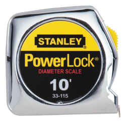 Stanley PowerLock 10 ft. L x 0.25 in. W Tape Measure 1 pk Yellow