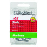 Ace 1/4 L 1/8 Rivets Silver 100 pk Aluminum