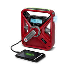 American Red Cross Weather Alert Radio Flashlight Digital Battery Operated Red