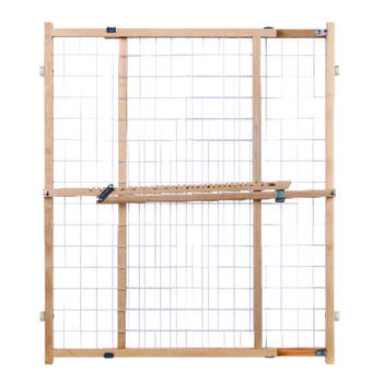 North States Gray 32 in. H x 29-1/2-50 in. W Wood Wire Mesh Gate