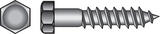 HILLMAN 3/8 in. x 4 in. L Hex Stainless Steel Lag Screw 25 pk