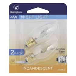 Westinghouse 4 watts C7 Incandescent Bulb 20 lumens White Speciality 2 pk