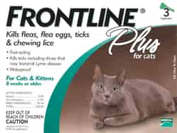 Frontline Plus Liquid Cat Flea and Tick Drops 9.8% Fibronil, 8.8% (S)-methoprene 0.02 oz.