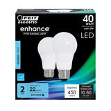 Feit Electric Enhance A19 E26 (Medium) LED Bulb Daylight 40 Watt Equivalence 2 pk