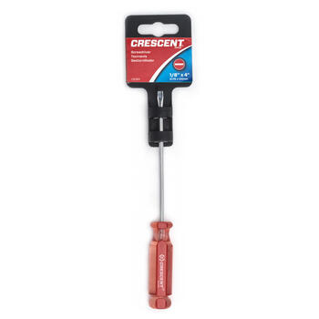 Crescent 4 in. Slotted 1/8 in. Screwdriver Metal Red 1 pc.