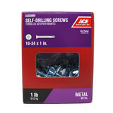 Ace 10-24 Sizes x 1 in. L Phillips Zinc-Plated Wafer Head 1 lb. Steel Self- Drilling Screws